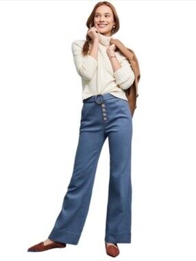 ANTHROPOLOGIE Cassidy Belted Wide Leg Pants